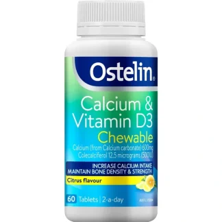 Ostelin [Authorized Sales Agent] Ostelin Calcium & Vitamin D Chewable - 60 Tablets 60pcs/box - Fresh Bloom Skin - Premium Skincare Solutions for Nourished, Hydrated, and Radiant Skin Every Day