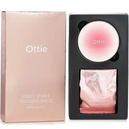 Ottie Objet Dart Tension Pact SPF50 PA++++ & Refill # 23 Natural 2x15g/0.52oz - Fresh Bloom Skin - Premium Skincare Solutions for Nourished, Hydrated, and Radiant Skin Every Day