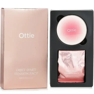 Ottie Objet Dart Tension Pact SPF50 PA++++ & Refill # 21 Light 2x15g/0.52oz - Fresh Bloom Skin - Premium Skincare Solutions for Nourished, Hydrated, and Radiant Skin Every Day
