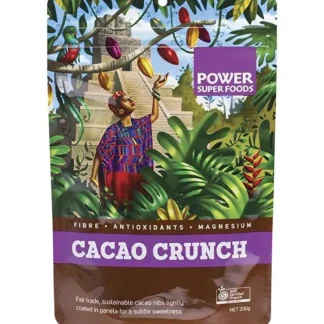 Power Super Foods Cacao Crunch Nibs Raw Certified Organic 200g - Fresh Bloom Skin - Premium Skincare Solutions for Nourished, Hydrated, and Radiant Skin Every Day