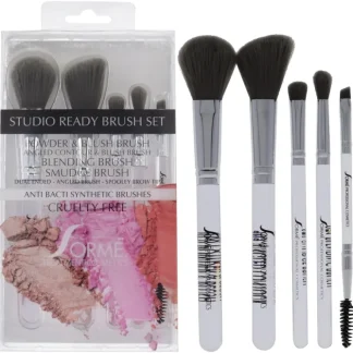 Professional Brush Set - Studio Ready by Sorme Cosmetics for Women - 5 Pc Powder and Blush Brush, Angled Contour and Blush Brush, Smudge Brush, Blending Brush, Dual Ended Angled Brush - Fresh Bloom Skin - Premium Skincare Solutions for Nourished, Hydrated, and Radiant Skin Every Day