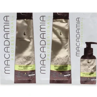 Professional Ultra Rich Moisture Set by Macadamia Oil for Unisex - 3 Pc Kit 0.34oz Shampoo, 0.34oz Conditioner, 0.17oz Oil Treatment - Fresh Bloom Skin - Premium Skincare Solutions for Nourished, Hydrated, and Radiant Skin Every Day
