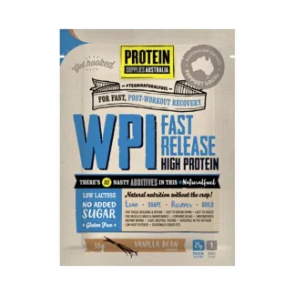 Protein Supplies Australia Protein WPI (Fast Release High Protein) Vanilla Bean Sachets 30g x 12 Display - Fresh Bloom Skin - Premium Skincare Solutions for Nourished, Hydrated, and Radiant Skin Every Day