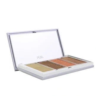 PUR (PurMinerals) 4 in 1 Skin Perfecting Powders Face Palette (1x Setting Powder, 1x Bronzer, 1x Highlighter, 1x Blush) - # Medium Tan 15g/0.53oz - Fresh Bloom Skin - Premium Skincare Solutions for Nourished, Hydrated, and Radiant Skin Every Day