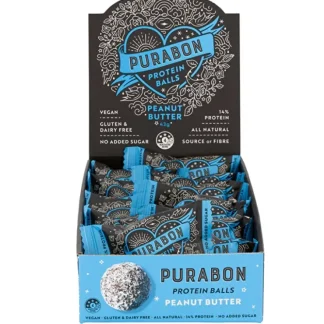 Purabon Protein Balls Peanut Butter 43g x 12 Display - Fresh Bloom Skin - Premium Skincare Solutions for Nourished, Hydrated, and Radiant Skin Every Day