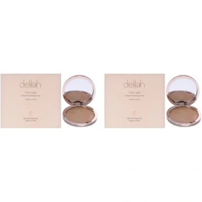 Pure Light Compact Illuminating Powder - Aura by Delilah for Women - 0.34 oz Powder - Pack of 2 - Fresh Bloom Skin - Premium Skincare Solutions for Nourished, Hydrated, and Radiant Skin Every Day