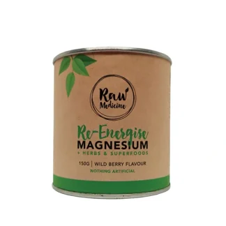 Raw Medicine Re-Energise Magnesium + Herbs & Superfoods (Wild Berry Flavour) 150g - Fresh Bloom Skin - Premium Skincare Solutions for Nourished, Hydrated, and Radiant Skin Every Day