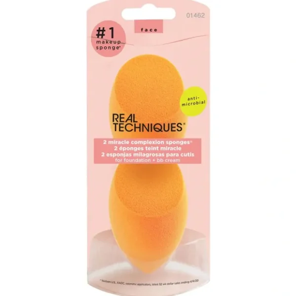 Real Techniques 2 Pack Miracle Complex Sponge - Fresh Bloom Skin - Premium Skincare Solutions for Nourished, Hydrated, and Radiant Skin Every Day