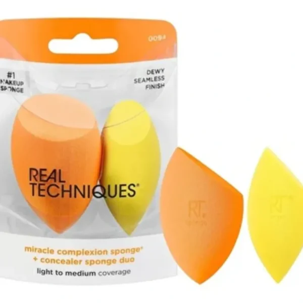 Real Techniques Miracle Complexion Sponge And Miracle Concealer Sponge Duo - Fresh Bloom Skin - Premium Skincare Solutions for Nourished, Hydrated, and Radiant Skin Every Day