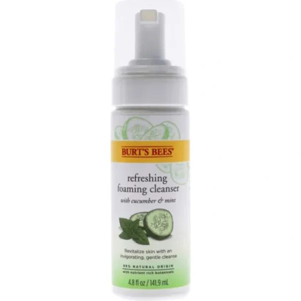 Refreshing Foaming Cleanser - Cucumber-Mint by Burts Bees for Unisex - 4.8 oz Cleanser - Fresh Bloom Skin - Premium Skincare Solutions for Nourished, Hydrated, and Radiant Skin Every Day