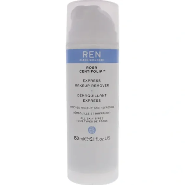 REN Rosa Centifolia Express Make-Up Remover by REN for Unisex - 5 oz Makeup Remover - Fresh Bloom Skin - Premium Skincare Solutions for Nourished, Hydrated, and Radiant Skin Every Day