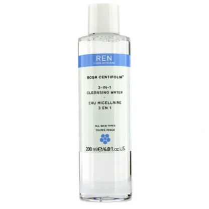 Ren Rosa Centifolia 3-In-1 Cleansing Water (All Skin Types) 200ml/6.8oz - Fresh Bloom Skin - Premium Skincare Solutions for Nourished, Hydrated, and Radiant Skin Every Day