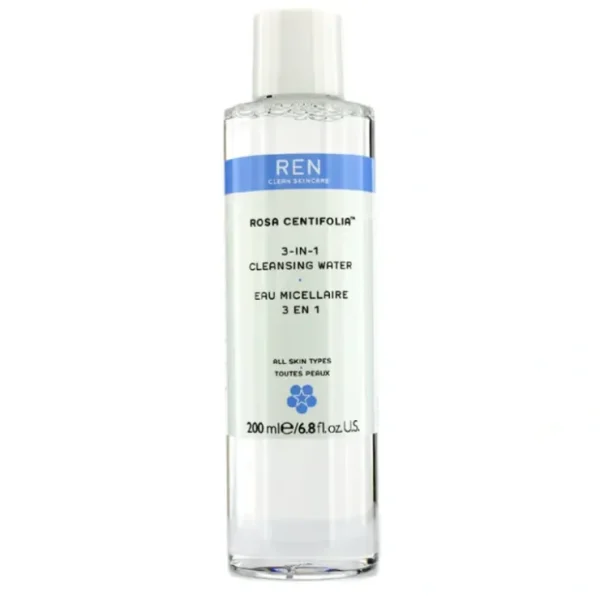 Ren Rosa Centifolia 3-In-1 Cleansing Water (All Skin Types) 200ml/6.8oz - Fresh Bloom Skin - Premium Skincare Solutions for Nourished, Hydrated, and Radiant Skin Every Day