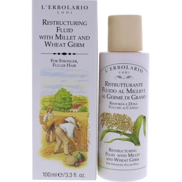 Restructuring Fluid - Millet and Wheat Germ by LErbolario for Unisex - 3.3 oz Fluid - Fresh Bloom Skin - Premium Skincare Solutions for Nourished, Hydrated, and Radiant Skin Every Day