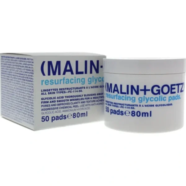 Resurfacing Glycolic Pads by Malin + Goetz for Unisex - 50 Pads Treatment - Fresh Bloom Skin - Premium Skincare Solutions for Nourished, Hydrated, and Radiant Skin Every Day