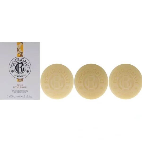 Roger & Gallet Orange Wood Wellbeing Soap Set by Roger & Gallet for Unisex - 3 x 3.5 oz Soap - Fresh Bloom Skin - Premium Skincare Solutions for Nourished, Hydrated, and Radiant Skin Every Day
