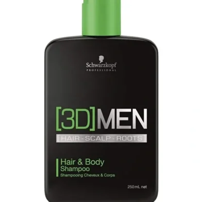 Schwarzkopf 3D MEN Hair Scalp Roots Hair & Body Shampoo 250ml/8.4oz - Fresh Bloom Skin - Premium Skincare Solutions for Nourished, Hydrated, and Radiant Skin Every Day