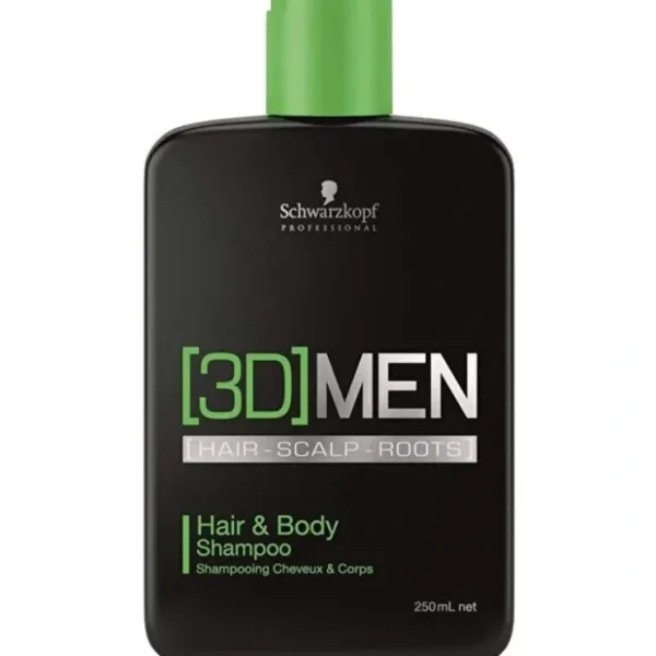 Schwarzkopf 3D MEN Hair Scalp Roots Hair & Body Shampoo 250ml/8.4oz - Fresh Bloom Skin - Premium Skincare Solutions for Nourished, Hydrated, and Radiant Skin Every Day
