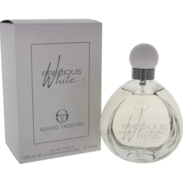 Sergio Tacchini Precious White by Sergio Tacchini for Women - 3.3 oz EDT Spray - Fresh Bloom Skin - Premium Skincare Solutions for Nourished, Hydrated, and Radiant Skin Every Day