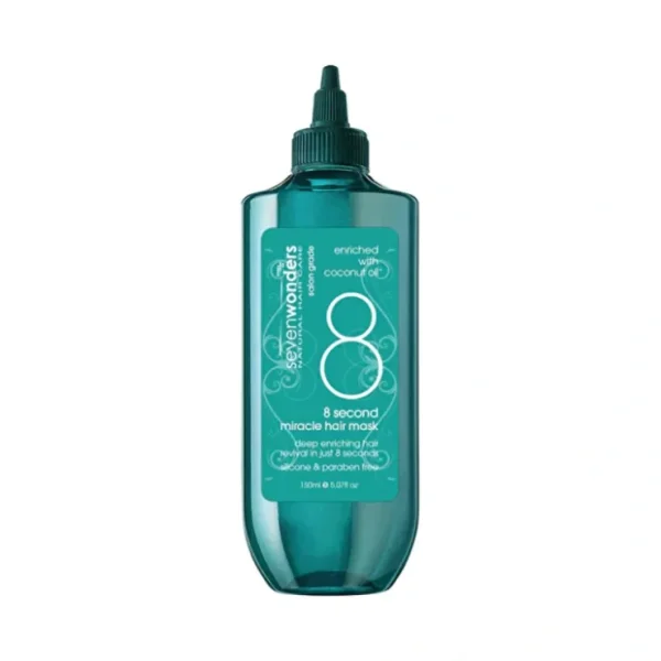 Seven Wonders Natural Hair Care 8 Second Miracle Hair Mask Enriched with Coconut Oil 150ml - Fresh Bloom Skin - Premium Skincare Solutions for Nourished, Hydrated, and Radiant Skin Every Day