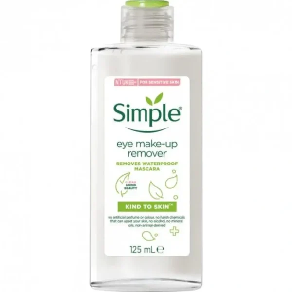 Simple Kind To Skin Eye Makeup Remover 125ml - Fresh Bloom Skin - Premium Skincare Solutions for Nourished, Hydrated, and Radiant Skin Every Day