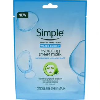 Simple Water Boost Hydrating Sheet Mask by Simple for Women - 1 Pc Mask - Fresh Bloom Skin - Premium Skincare Solutions for Nourished, Hydrated, and Radiant Skin Every Day