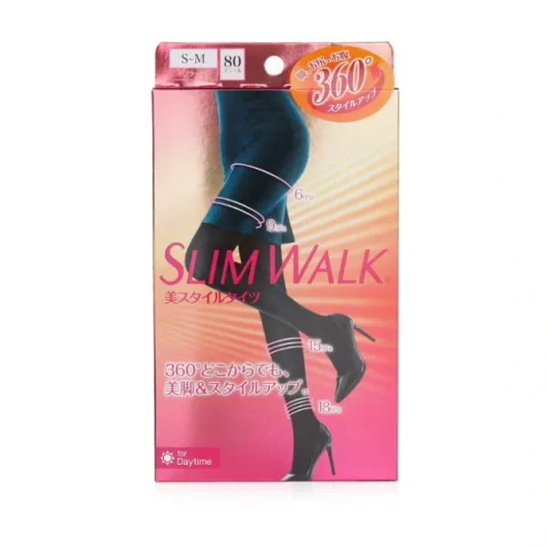 SlimWalk Compression Tights, Stepped Pressure Design - # Black (Size S-M) 1pair - Fresh Bloom Skin - Premium Skincare Solutions for Nourished, Hydrated, and Radiant Skin Every Day