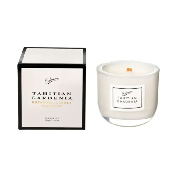 Sohum Parade Botanical Candle Candlette Tahitian Gardenia 100g - Fresh Bloom Skin - Premium Skincare Solutions for Nourished, Hydrated, and Radiant Skin Every Day