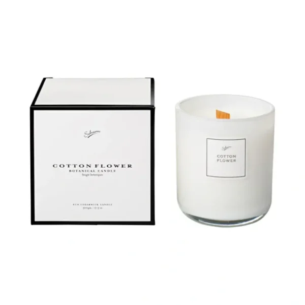 Sohum Parade Botanical Candle Eco Cedarwick Candle Cotton Flower 500g - Fresh Bloom Skin - Premium Skincare Solutions for Nourished, Hydrated, and Radiant Skin Every Day