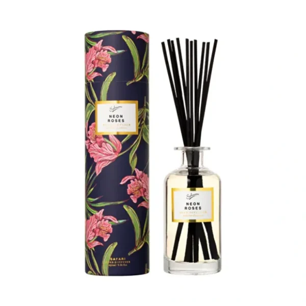 Sohum Safari Reed Diffuser Neon Roses 250ml - Fresh Bloom Skin - Premium Skincare Solutions for Nourished, Hydrated, and Radiant Skin Every Day