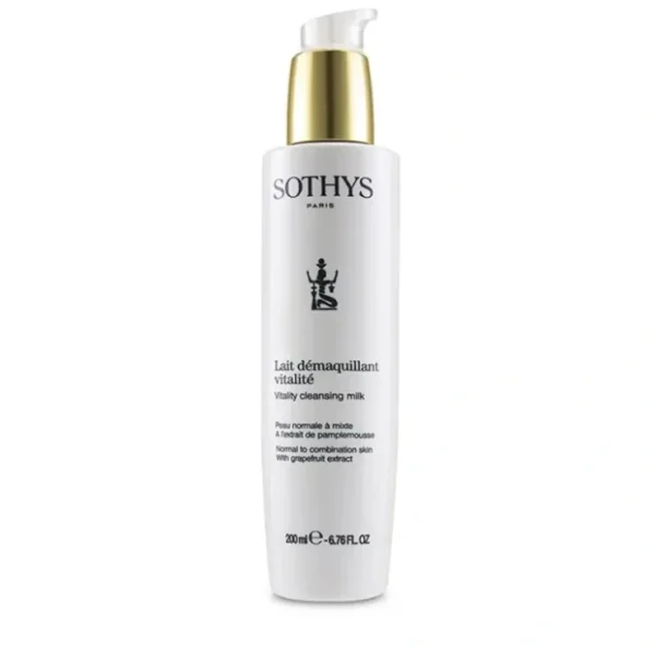 Sothys Vitality Cleansing Milk - For Normal to Combination Skin, With Grapefruit Extract 200ml/6.76oz - Fresh Bloom Skin - Premium Skincare Solutions for Nourished, Hydrated, and Radiant Skin Every Day