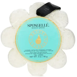 Spongelle Wild Flower Soap Sponge - Beach Grass (White) 1pc/85g - Fresh Bloom Skin - Premium Skincare Solutions for Nourished, Hydrated, and Radiant Skin Every Day