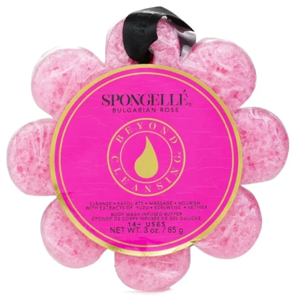 Spongelle Wild Flower Soap Sponge - Bulgarian Rose (Pink) 1pc/85g - Fresh Bloom Skin - Premium Skincare Solutions for Nourished, Hydrated, and Radiant Skin Every Day