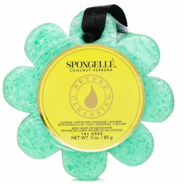 Spongelle Wild Flower Soap Sponge - Coconut Verbena (Green) 1pc/85g - Fresh Bloom Skin - Premium Skincare Solutions for Nourished, Hydrated, and Radiant Skin Every Day
