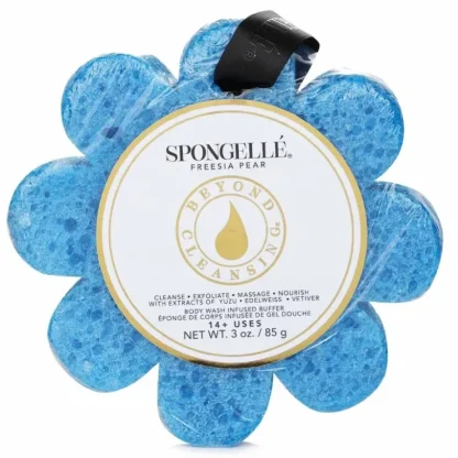 Spongelle Wild Flower Soap Sponge - Freesia Pear (Blue) 1pc/85g - Fresh Bloom Skin - Premium Skincare Solutions for Nourished, Hydrated, and Radiant Skin Every Day