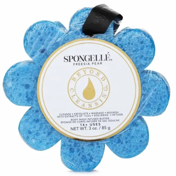 Spongelle Wild Flower Soap Sponge - Freesia Pear (Blue) 1pc/85g - Fresh Bloom Skin - Premium Skincare Solutions for Nourished, Hydrated, and Radiant Skin Every Day