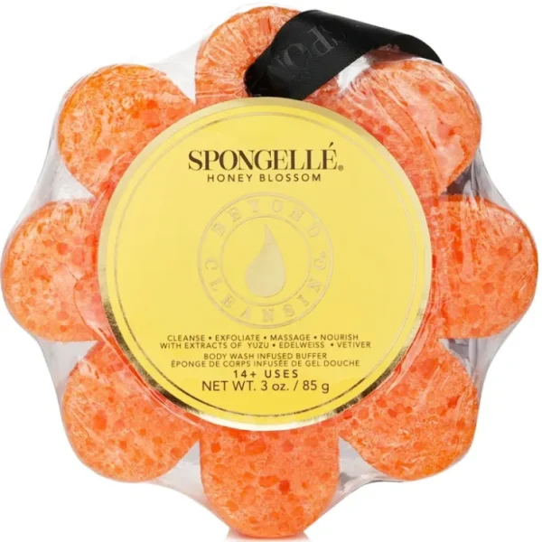 Spongelle Wild Flower Soap Sponge - Honey Blossom (Orange) 1pc/85g - Fresh Bloom Skin - Premium Skincare Solutions for Nourished, Hydrated, and Radiant Skin Every Day