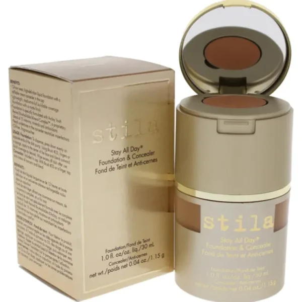 Stila Stay All Day Foundation and Concealer - 12 Caramel by Stila for Women - 1 oz Makeup - Fresh Bloom Skin - Premium Skincare Solutions for Nourished, Hydrated, and Radiant Skin Every Day