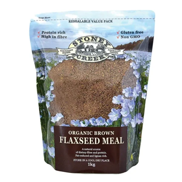 Stoney Creek Organic Flaxseed Meal Brown 1kg (Australian Source) - Fresh Bloom Skin - Premium Skincare Solutions for Nourished, Hydrated, and Radiant Skin Every Day