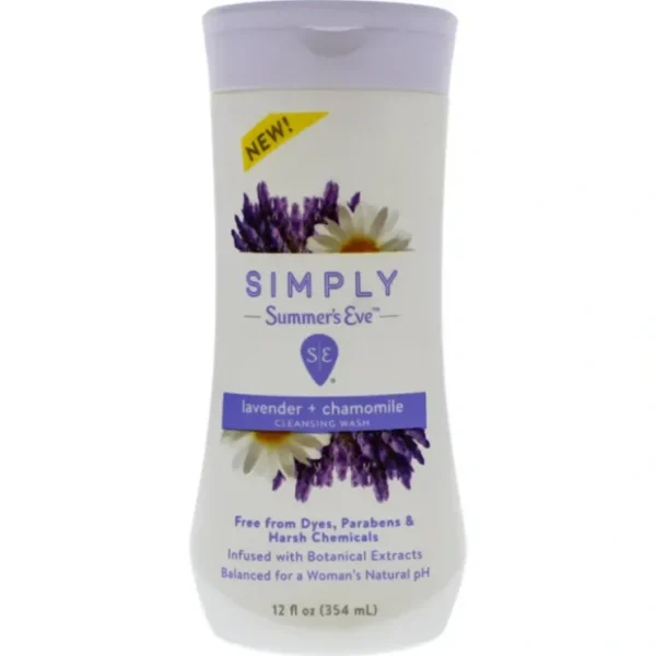 Summers Eve Simply Lavender Plus Chamomile Cleansing Wash by Summers Eve for Women - 12 oz Cleanser - Fresh Bloom Skin - Premium Skincare Solutions for Nourished, Hydrated, and Radiant Skin Every Day