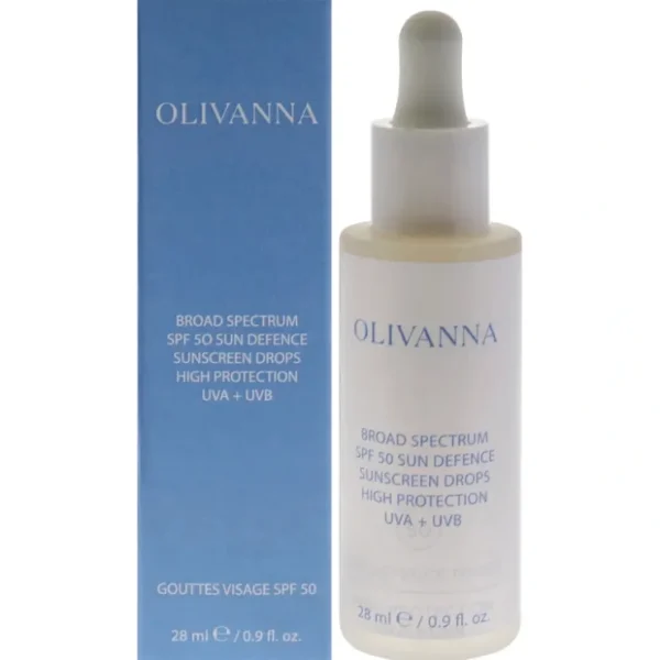 Sun Defence Sunscreen Drops High Protection SPF 50 by Olivanna for Women - 0.9 oz Drops - Fresh Bloom Skin - Premium Skincare Solutions for Nourished, Hydrated, and Radiant Skin Every Day