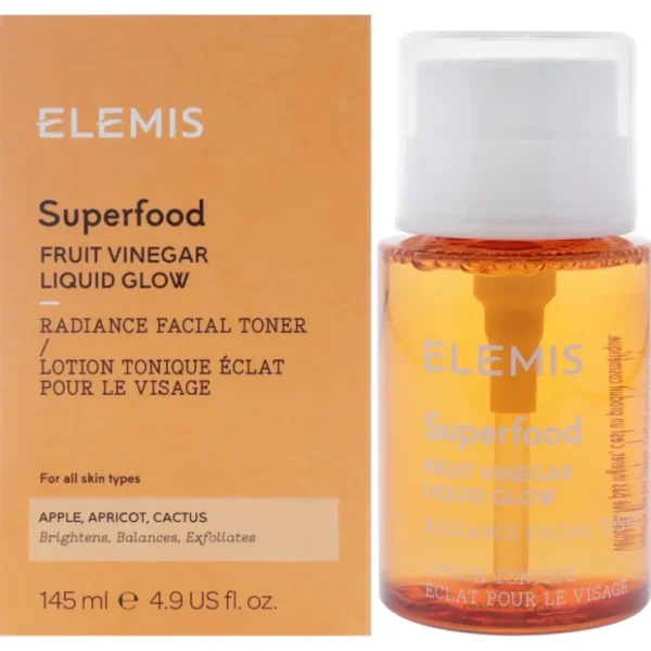 Superfood Fruit Vinegar Liquid Glow Toner by Elemis for Women - 4.9 oz Toner - Fresh Bloom Skin - Premium Skincare Solutions for Nourished, Hydrated, and Radiant Skin Every Day