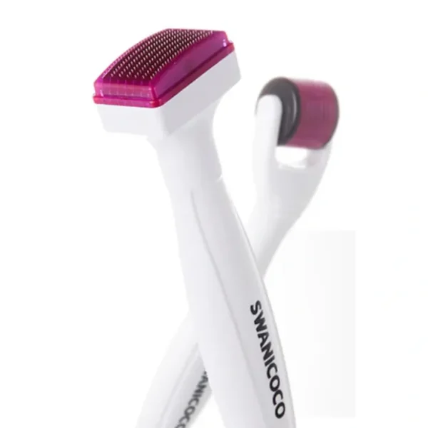 Swanicoco Beauty Coco Stamp & Roller - Micro Exfoliation Tool Kit 2 pc - Fresh Bloom Skin - Premium Skincare Solutions for Nourished, Hydrated, and Radiant Skin Every Day