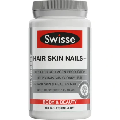 Swisse Ultiboost Hair Skin Nails+ 100 Tablets - Fresh Bloom Skin - Premium Skincare Solutions for Nourished, Hydrated, and Radiant Skin Every Day