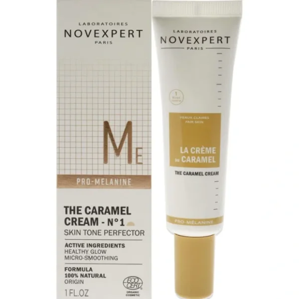 The Caramel Cream - 1 Light Tint-Ivory Sparkle by Novexpert for Women - 1 oz Makeup - Fresh Bloom Skin - Premium Skincare Solutions for Nourished, Hydrated, and Radiant Skin Every Day