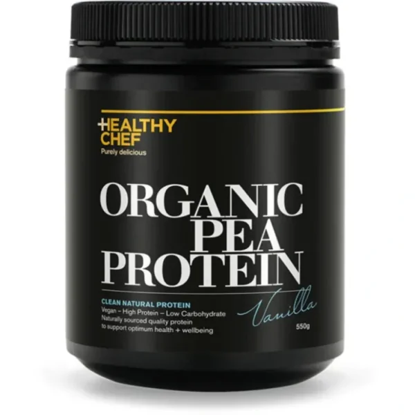 The Healthy Chef Organic Pea Protein Vanilla 550g - Fresh Bloom Skin - Premium Skincare Solutions for Nourished, Hydrated, and Radiant Skin Every Day
