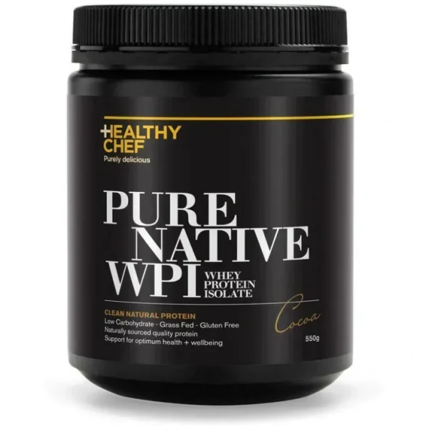 The Healthy Chef Pure Native WPI Cocoa 550g - Fresh Bloom Skin - Premium Skincare Solutions for Nourished, Hydrated, and Radiant Skin Every Day