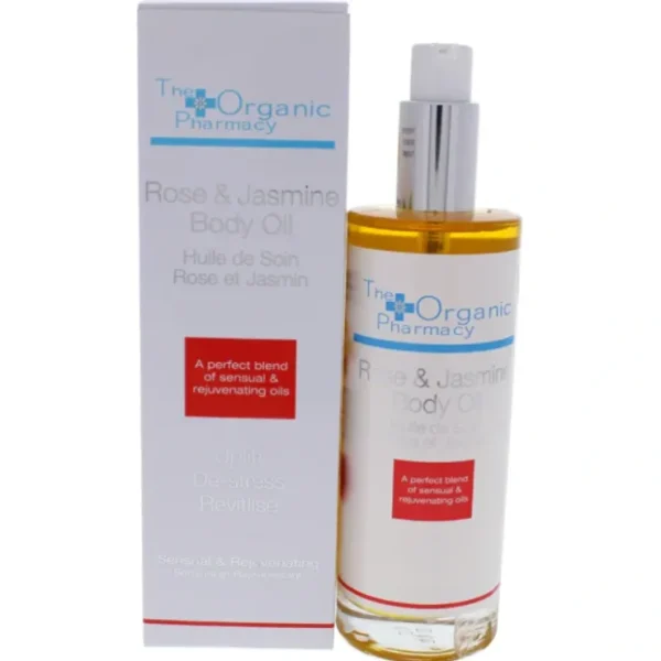 The Organic Pharmacy Rose and Jasmine Body Oil by The Organic Pharmacy for Women - 3.4 oz Oil - Fresh Bloom Skin - Premium Skincare Solutions for Nourished, Hydrated, and Radiant Skin Every Day