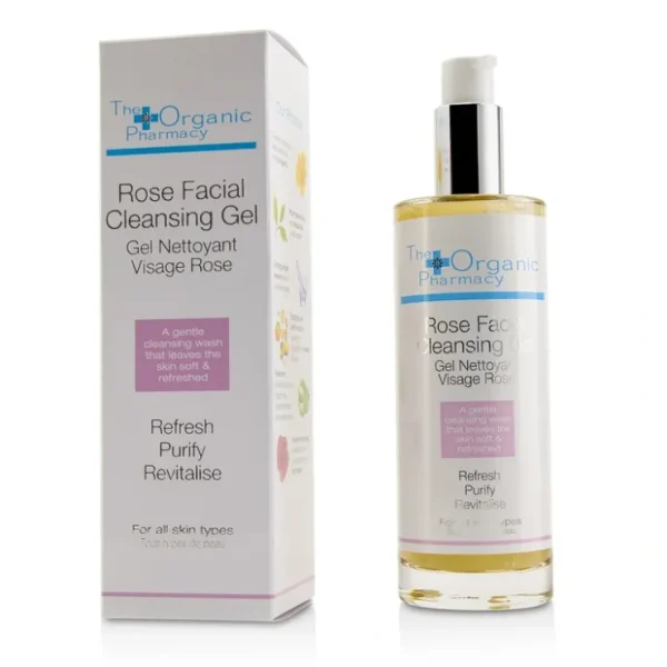The Organic Pharmacy Rose Facial Cleansing Gel 100ml/3.4oz - Fresh Bloom Skin - Premium Skincare Solutions for Nourished, Hydrated, and Radiant Skin Every Day