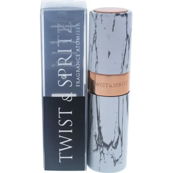 Twist and Spritz Atomiser - White Marble by Twist and Spritz for Women - 8 ml Refillable Spray (Empty) - Fresh Bloom Skin - Premium Skincare Solutions for Nourished, Hydrated, and Radiant Skin Every Day